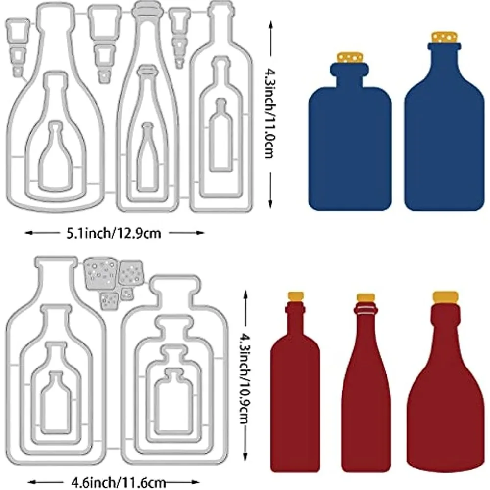 2 style korkowe butelki do cięcia stali węglowej szablony butelka życzeń wytłaczania ze stali węglowej do wycinków zdjęcie dekoracyjne