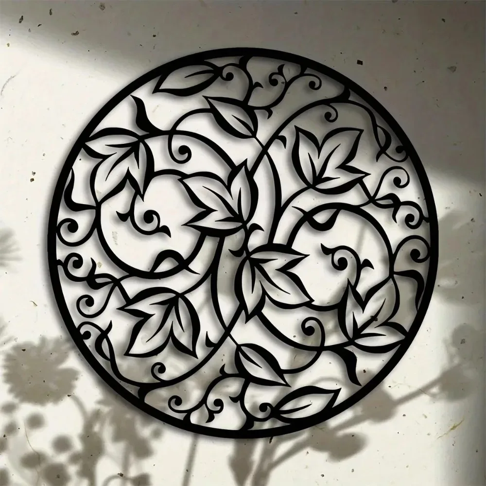 

Large Black Mandala Metal Wall Art, Iron Flower Sculpture for Living Room Yoga Studio Outdoor Decor