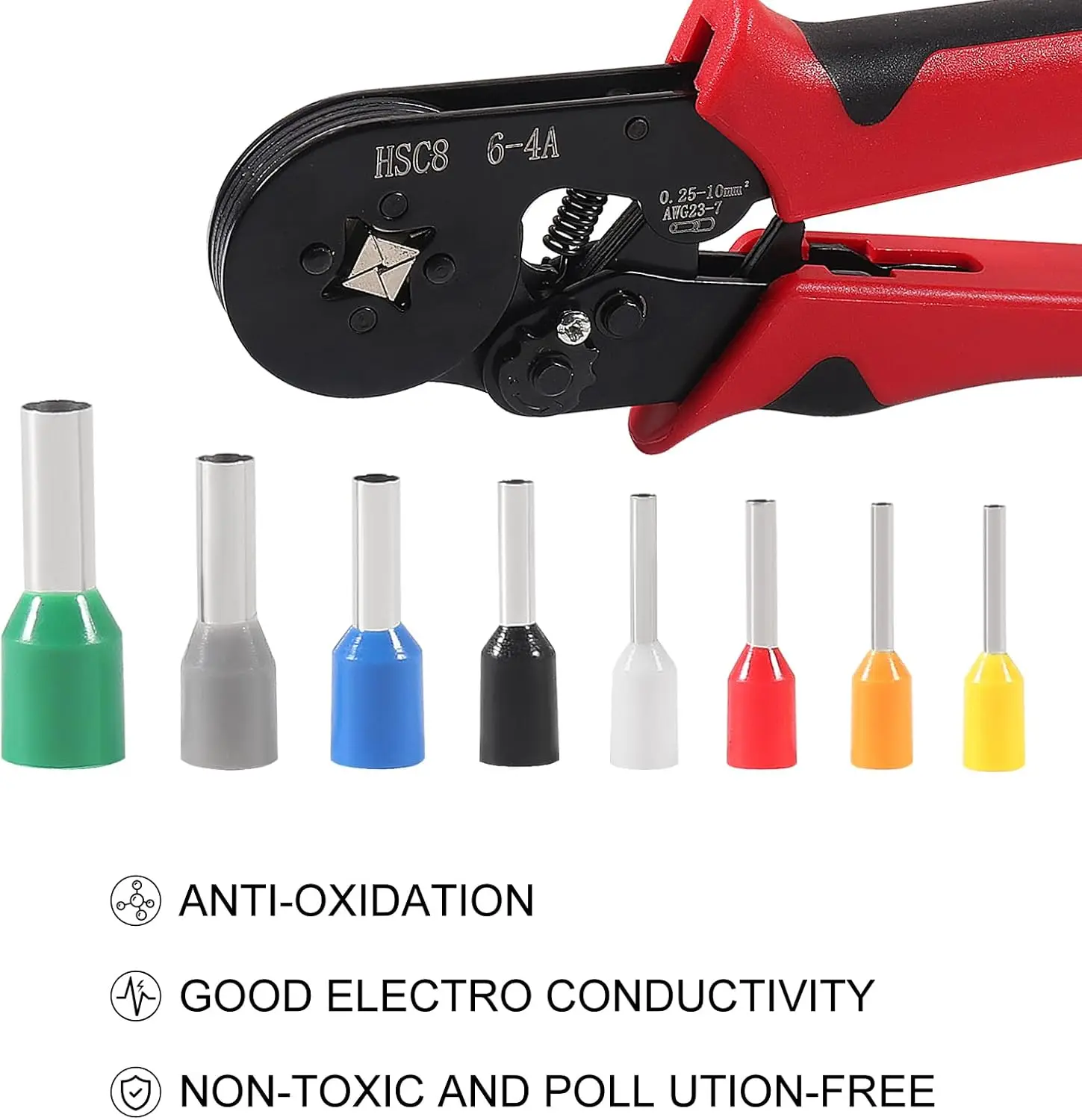 Crimpzangen-Set, selbstverstellbares Ratschen-Draht-Crimpzangen-Set, Crimpzangen-Set mit 800 Stück Drahtklemmen, Crimpverbinder