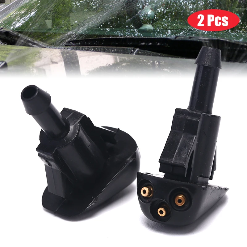 2 Pcs/Set Car Universal Front Windshield Wiper Nozzle Jet Sprayer Kits Sprinkler Water Fan Spout Cover Washer Outlet Adjustment