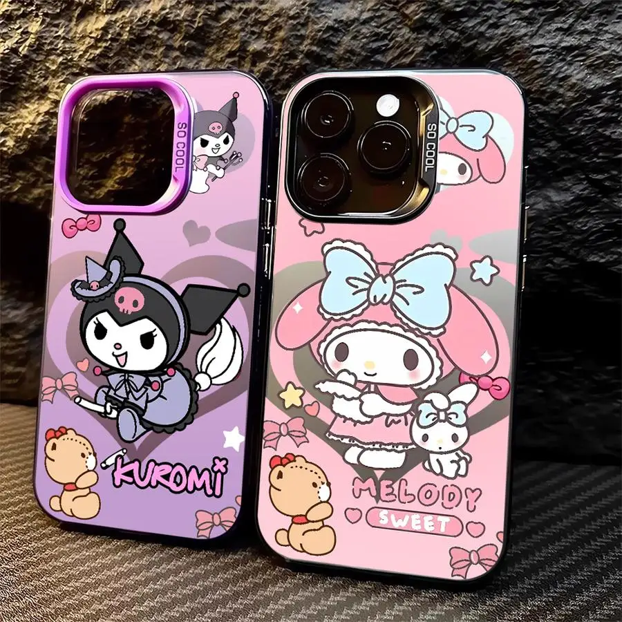

Cartoon Kuromi My Melody Case for iPhone 16e 11 12 13 Pro Max 14 15 16 Plus 17 Air Soft Cover