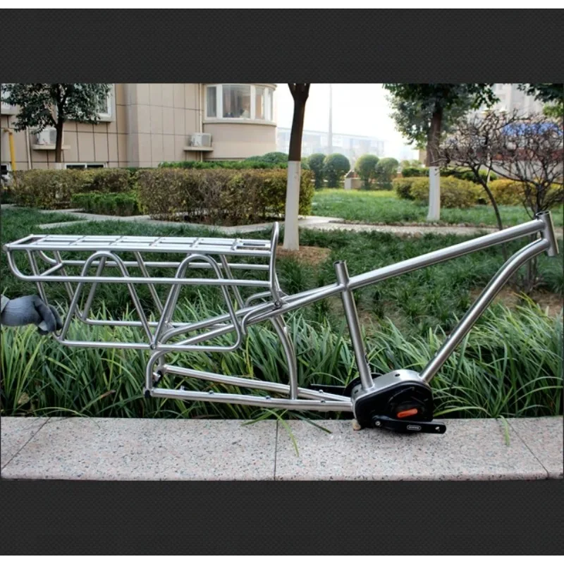 Titanium Cargo Bike Frame With Bafang G510 Ultra Titanium E Bike With Bafang Ultra