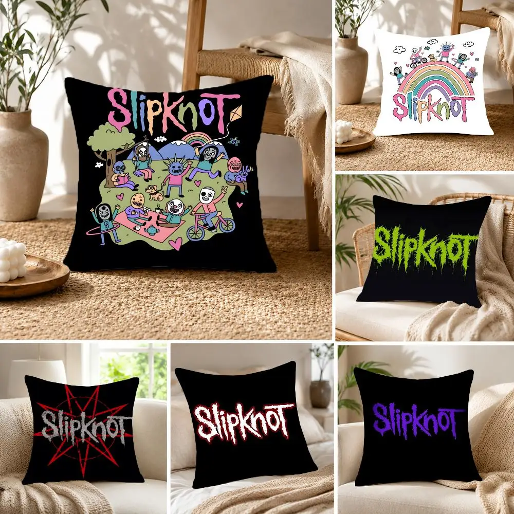 Aggressive Metalband S-Slipknot Cushion Cover Fluffy velvet Nordic style plush Living room sofa decorative