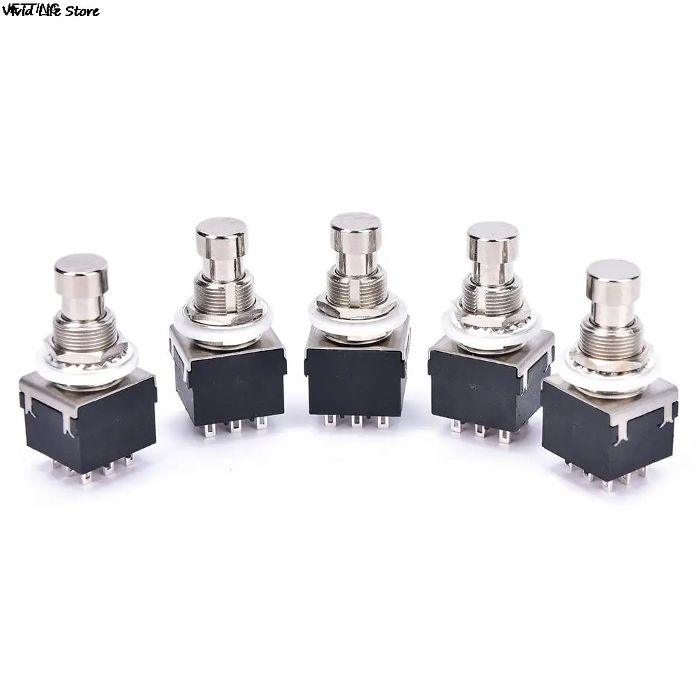 5 Pcs 3PDT 9-Pin Guitar Effects Stomp Switch Pedal Box Foot Metal True Bypass