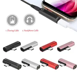 Metal Mini Connector 2 In 1 Splitter Audio Charging Adapter For IPhone XS Max XR X 11 12 Max 8 Plus Earphones Jack Converter