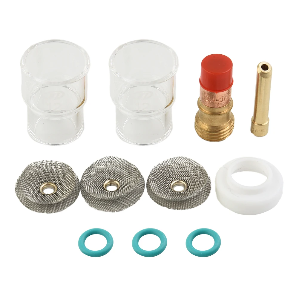 TIG Welding Torches Kit 3/32-inch Gas Lens 12-gauge 2.4mm Chuck Kit Replacement For WP-17 18 26 Type Welding Torches Parts