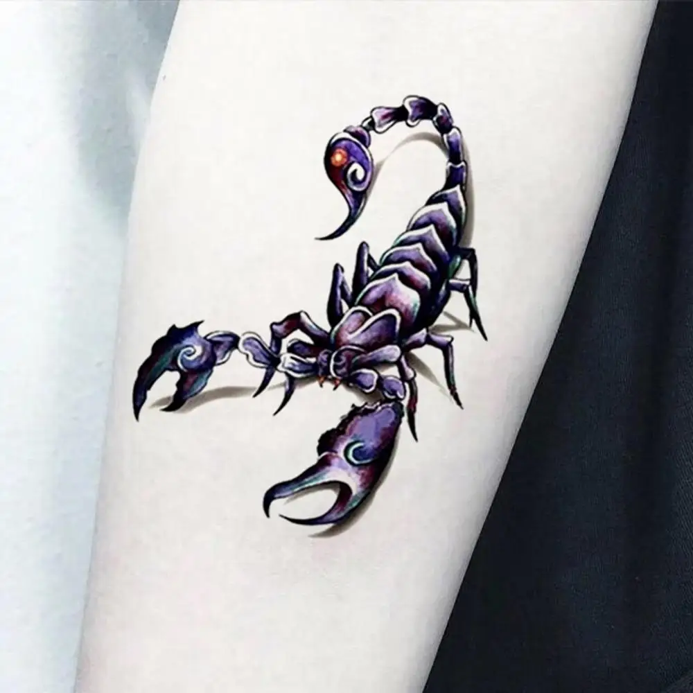 Men Fashion Cool Funny 3D Scorpion King Temporary Waterproof Tattoo Sticker