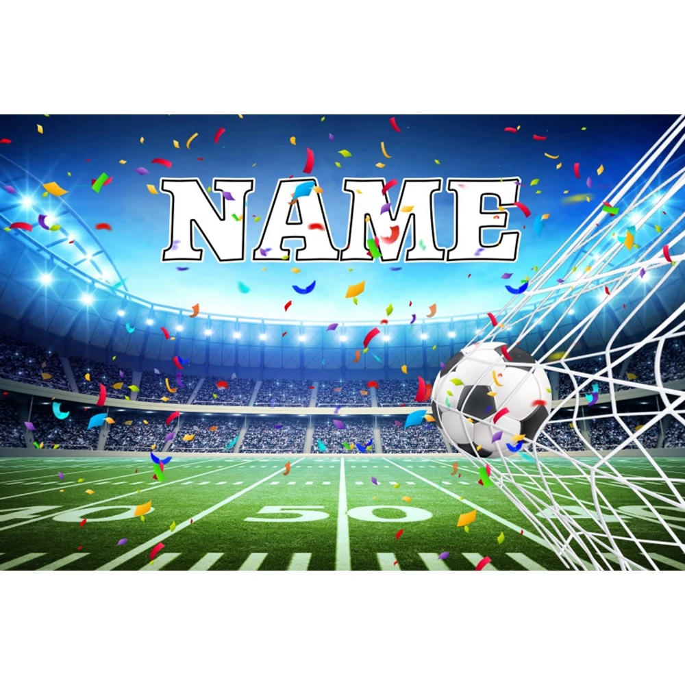 Boy Birthday Background For Photography Football Soccer Field Stadium Sports Poster Baby Shower Backdrop Photo Studio