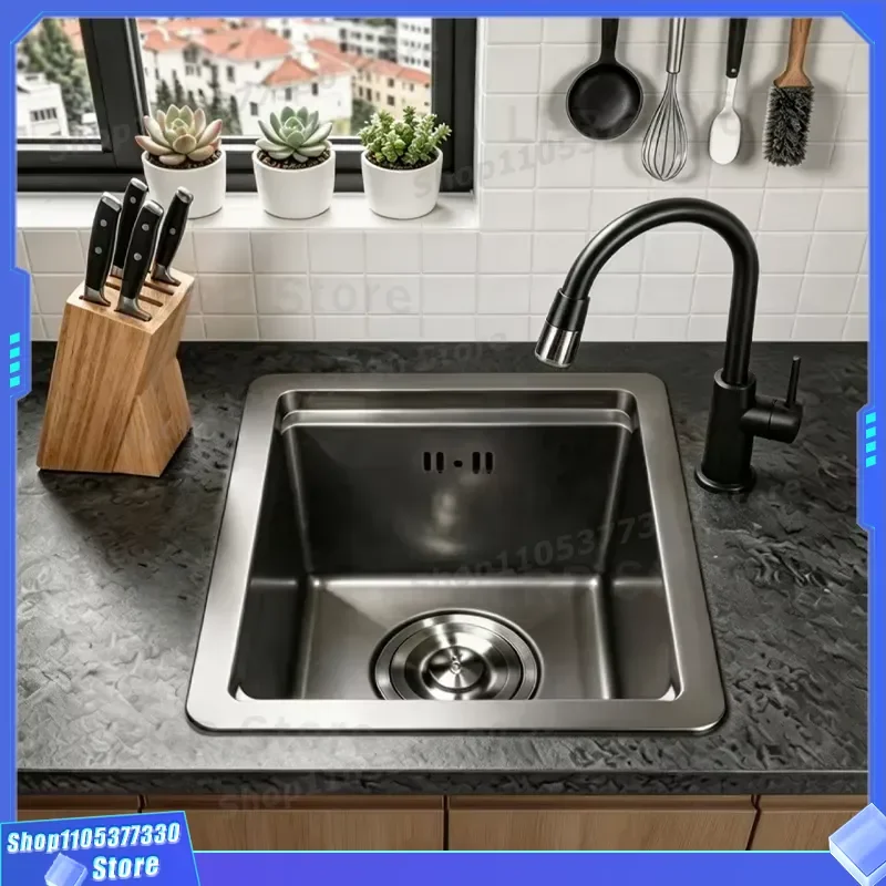 Black Stainless Steel 304 Kitchen Sink for RV Caravan Marine Lightweight Interior Accessories Luxury Boat Camper Van Parts