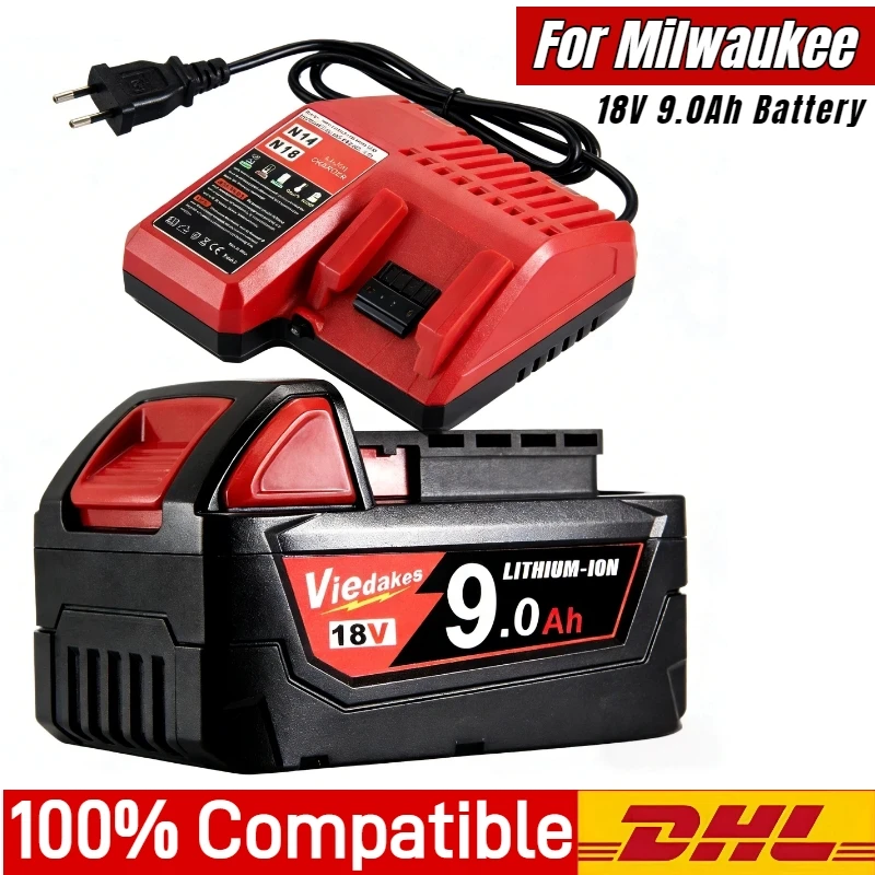 

Аккумулятор 6000 мАч для Milwaukee M18, 18В, перезаряжаемый литий-ионный аккумулятор для Milwaukee XC, 48-11-1815, 48-11-1850, 2604-22