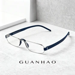 Guanhao Transparent Optical Men Reading Glasses Clear Women Presbyopia Hyperopia Reading Glasses Frame Alloy Ultralight HD View