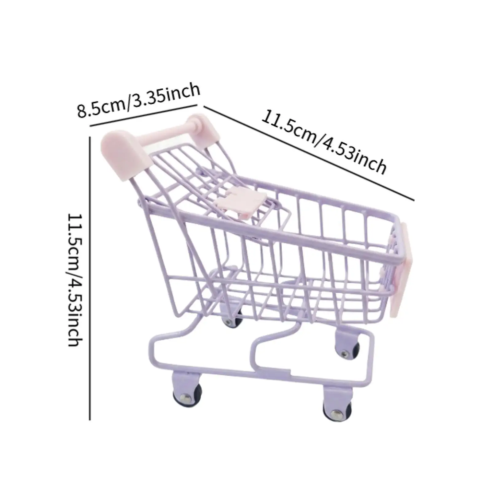 Kids Supermarket Storage Toy Iron Mini Shopping Cart Creative Handcart for Early Educational Learning