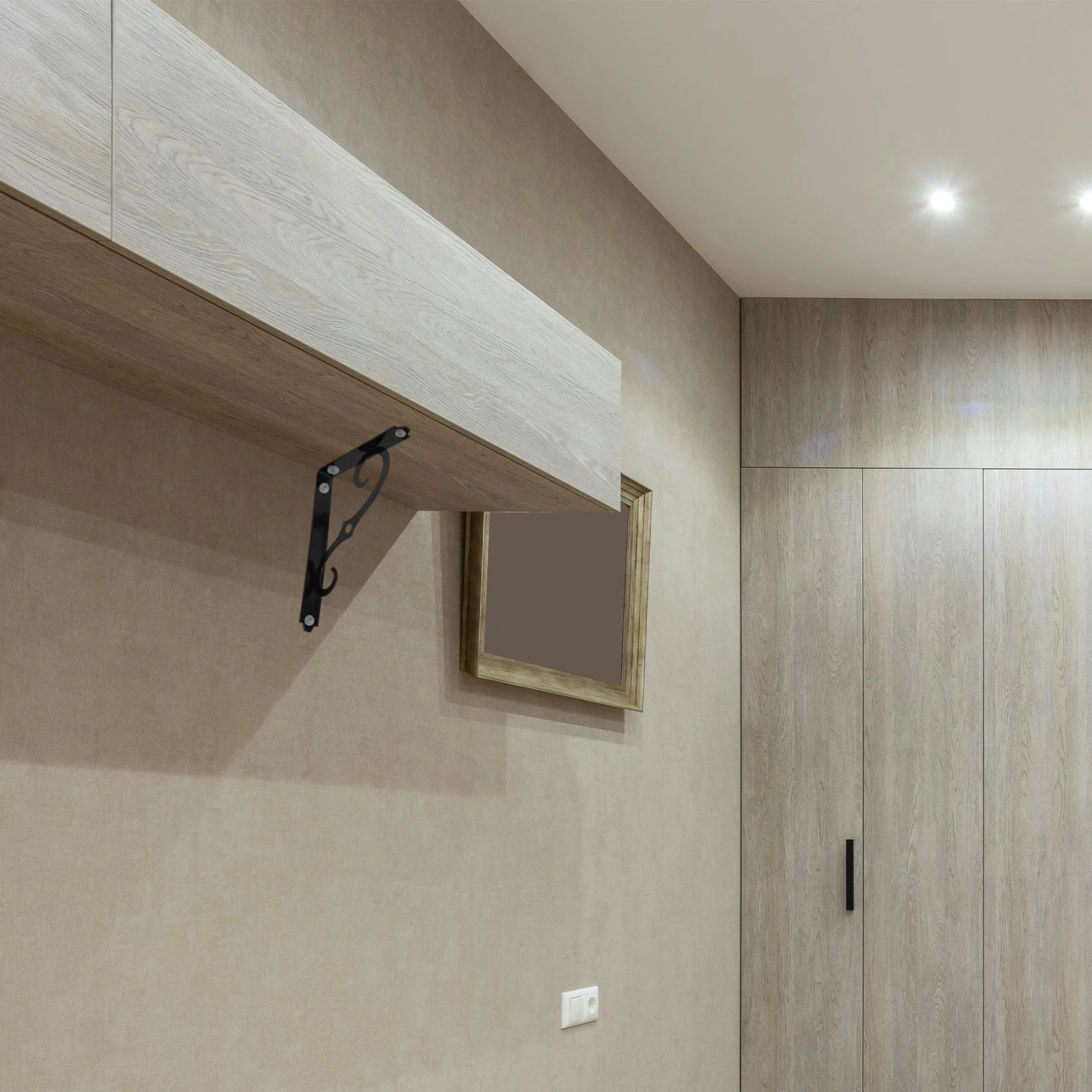 

6Pcs Wall Shelf Bracket Sturdy Iron Construction Sleek Elegant Look Scratch-Resistant Coating Smooth Corners Easy Install