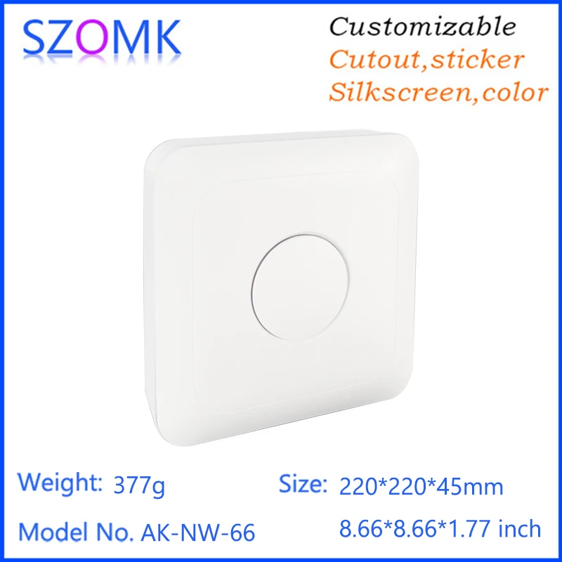 220*220*45mm Smart Home Control Plastic Enclosure Junction Box Wireless Wall Mount IOT Gateway Plastic Electronics Device Box