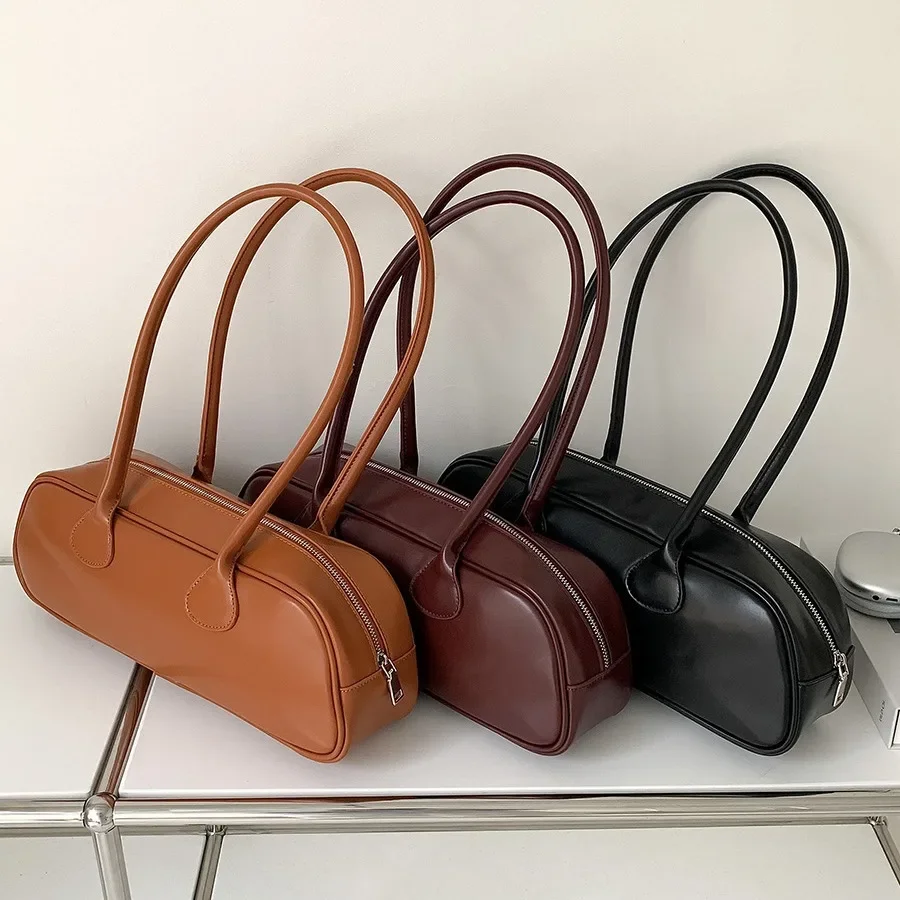 Korean Simple All Match Large Capacity Commuting Underarm Bag 2024 New Trendy Pu Leather Fashion Niche Women Y2k Shoulder Bag