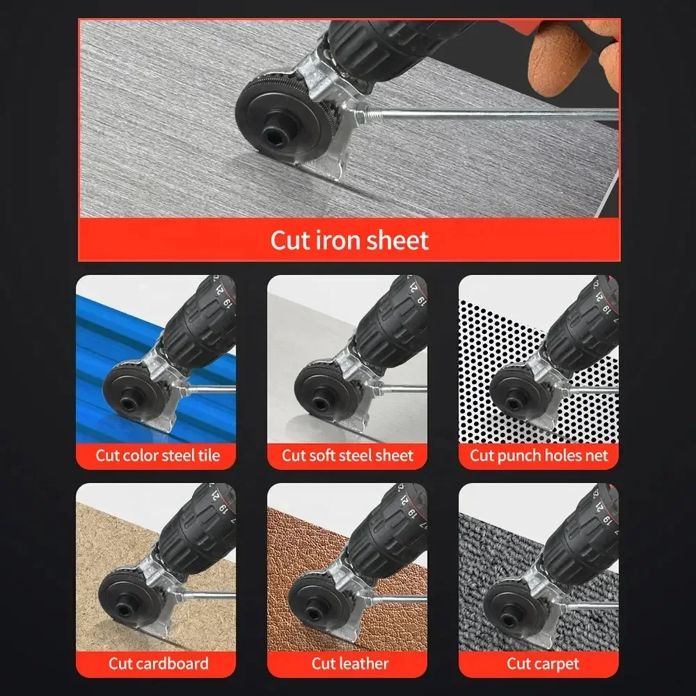 2024 Upgrade Version Grade Drill to Shear Titanium Steel Electric Scissors Thin Steel Plate Nemesi Electric Drill Plate Cutter