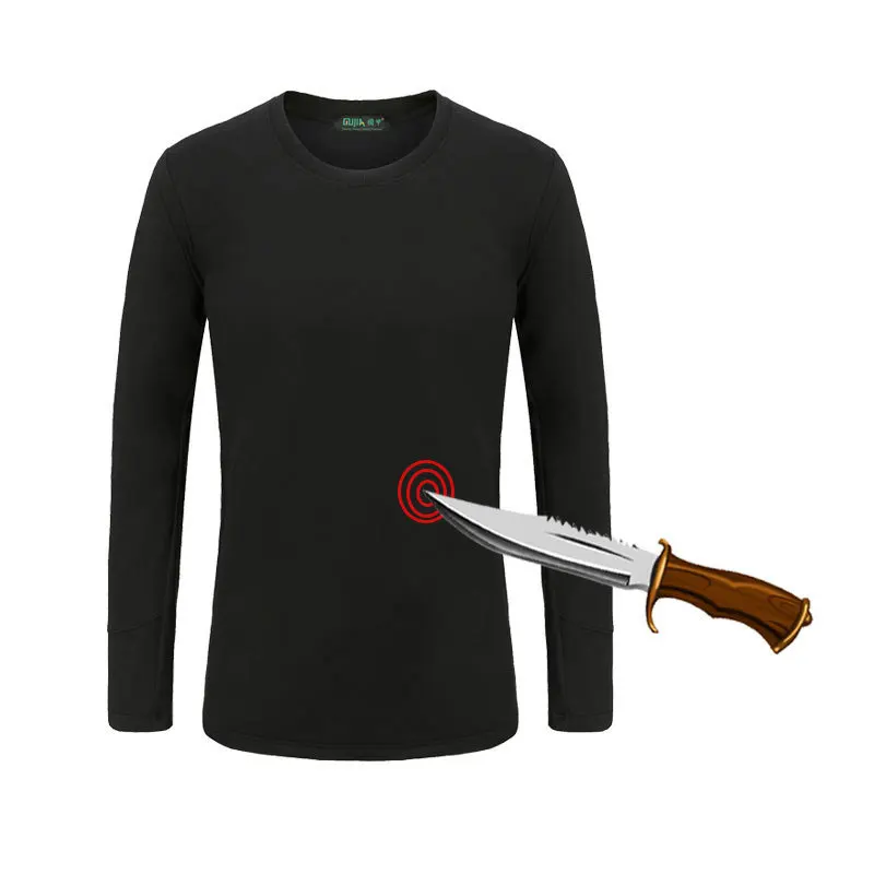 Outdoor Sports Fishing Lightweight Soft Invisible Stab-Proof Anti-Slashing Self-Defense Clothing Cutting Long-Sleeved T-Shirt