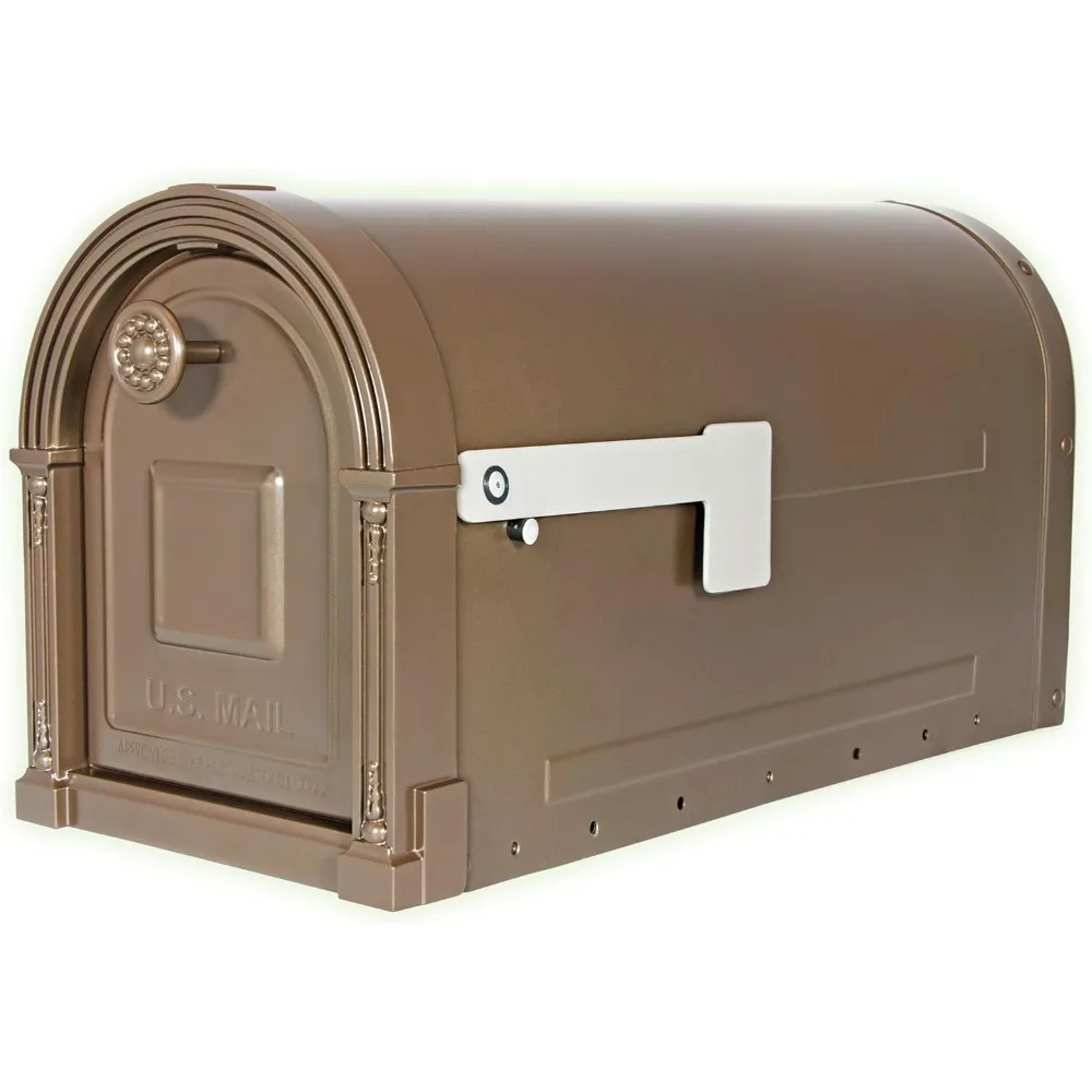 Gibraltar Mailboxes Garrison Large Capacity Galvanized Steel Venetian Bronze, Post-Mount Mailbox, GM160VBEC