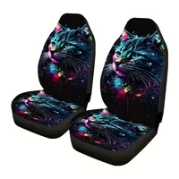 2pcs Galaxy Cat Printed Men Car Seat Cover Front Seats for Man and Women Bucket Seat Protector Car Seat Cushions for Car SUV