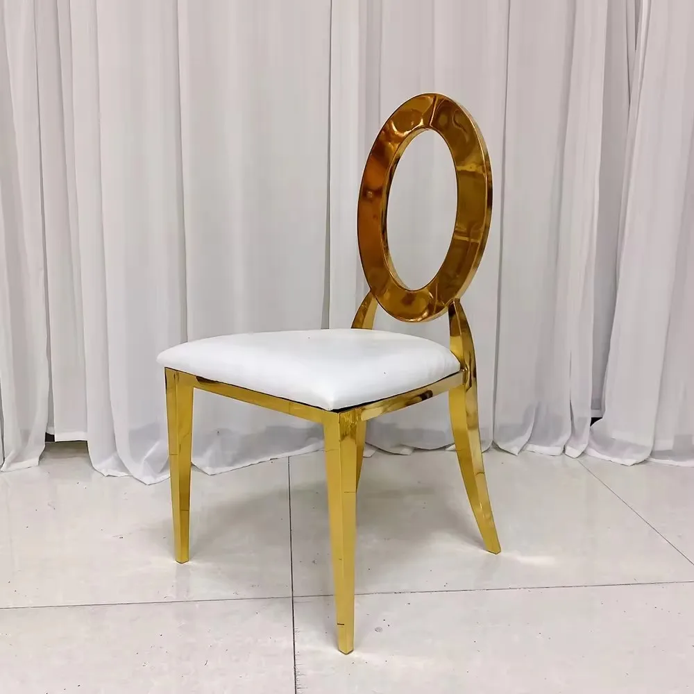 6pcs/80pcs)New Design Elegant Gold Stainless Steel Shining Wedding Chiavari Chair