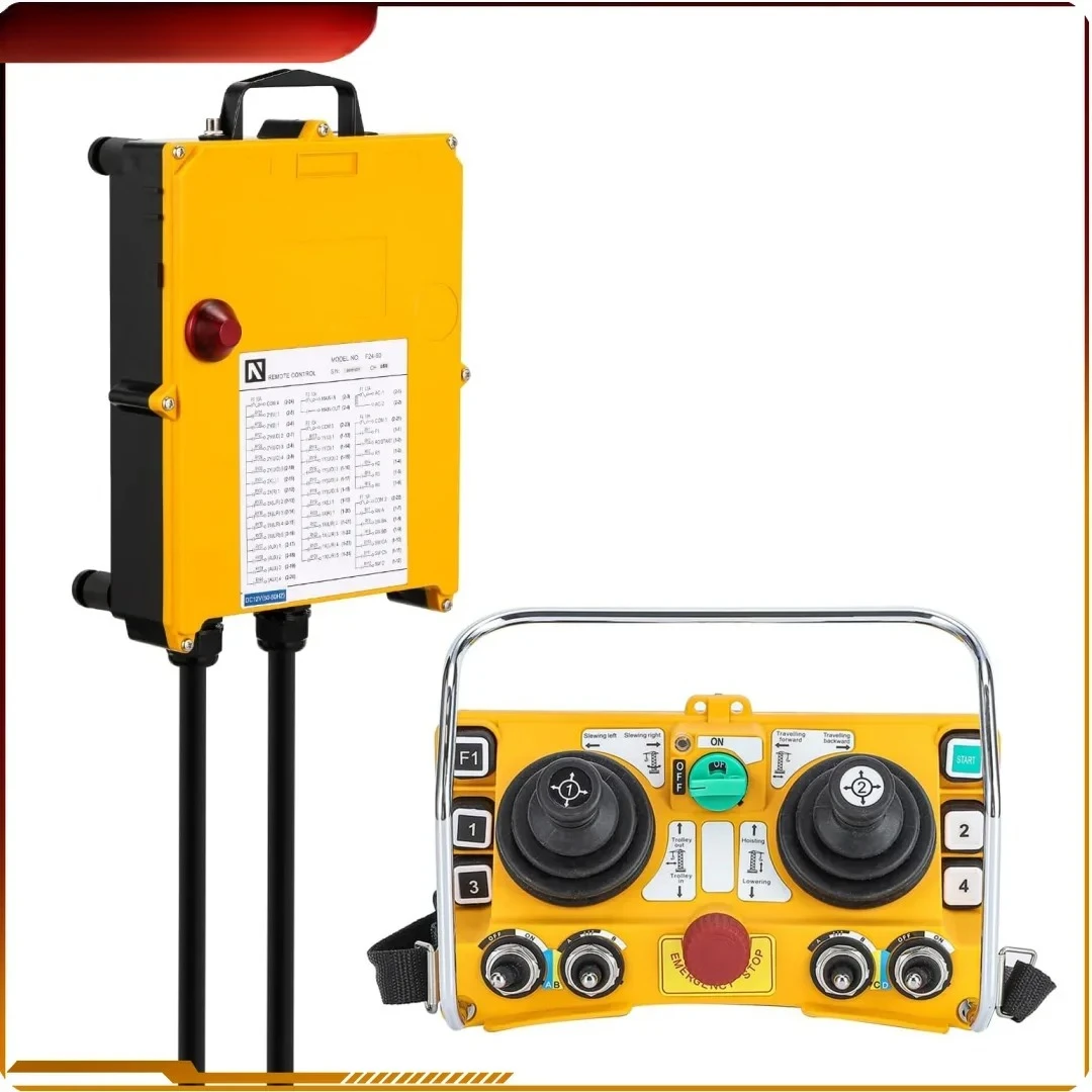 Wireless Crane Remote Controller 12V Industrial Hoist Crane Controller with Dual joysticks for Lifting Crane Applications
