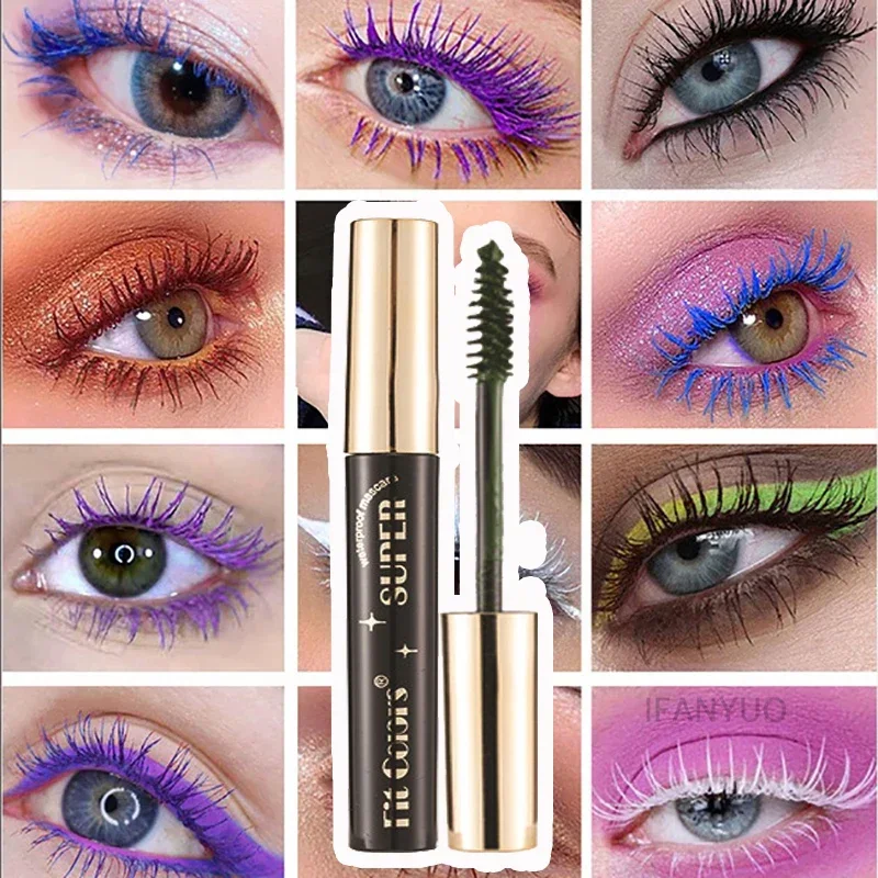 Heallor 5d Zijde Vezel Mascara Lash Kleur Mascara Waterdicht 14 Kleuren 3d Mascara Wimper Verlenging Dikke Verlenging Wimpers