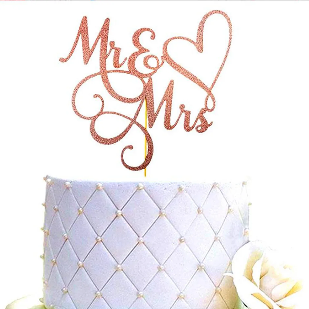 3Pcs/set Gold silver Happy Birthday Dessert Cake Decoration For Wedding Engagement Party Cake Toppers Baking Supplies