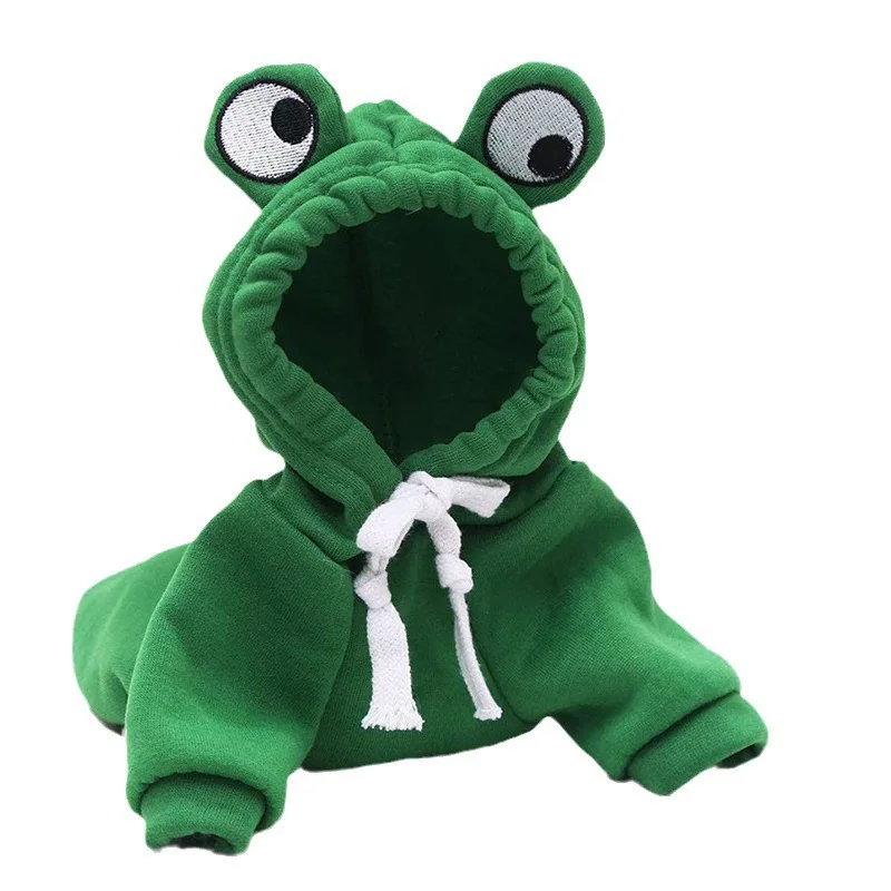 Adorable Green Frog Dog Sweater Dog Coats  Pet Clothes Pet Hooded Sweatshirt Pet Halloween Cosplay 1pc