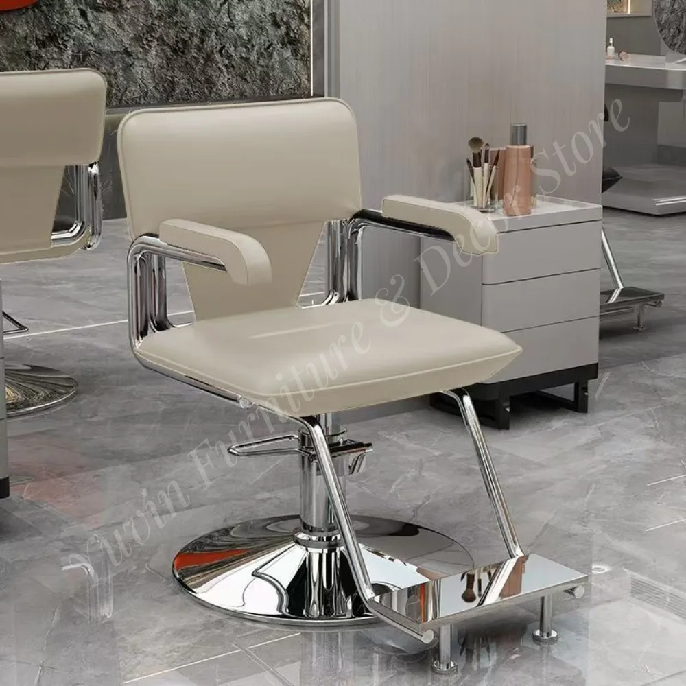 Contemporary Popular Metal Leather Portable Barber Chair 360 Degree Rotation Ergonomic Design Height Adjustable for Barber Shops