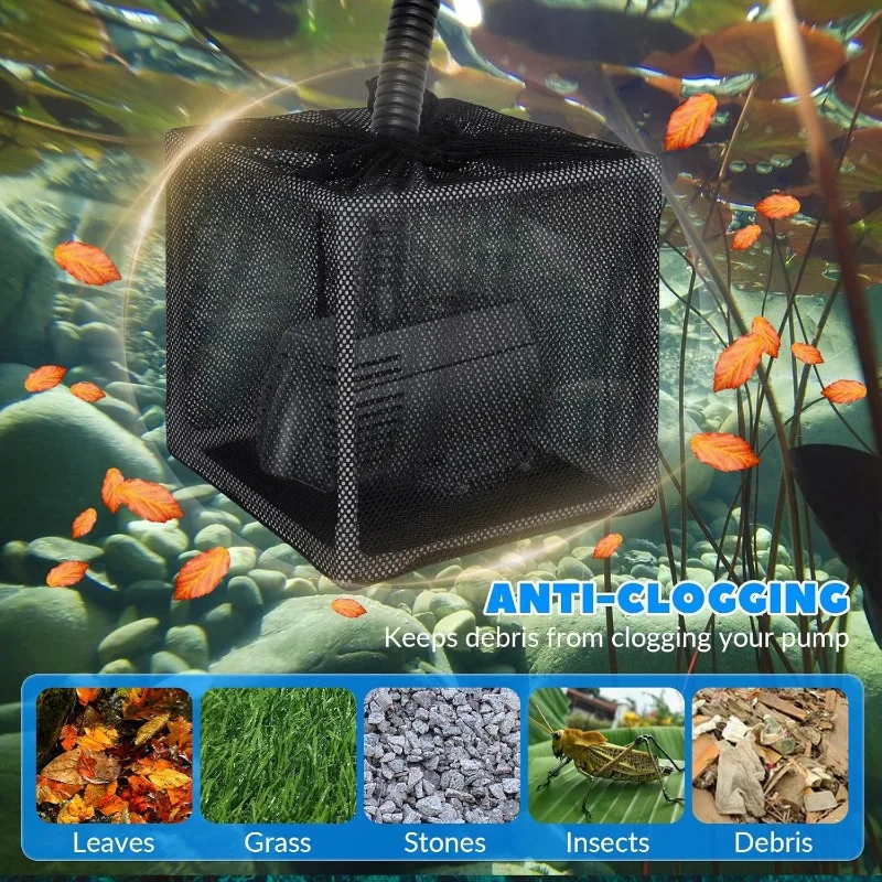 10 Inch Pond Filter Bag Anti-Clogging Pond Pump Filter Bag Outdoor Pond Filtration System Accessories