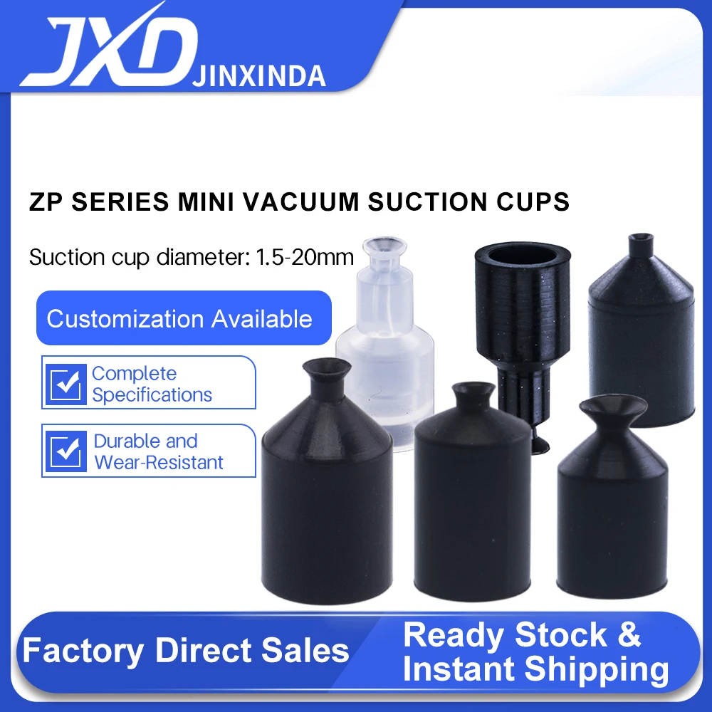 

JXD ZPL-2A/2B/3/4A/4B M4 M5 M6 Mini Metal Air Nozzle White Silicone Black NBR Soft Vacuum Suction Cup Sucker