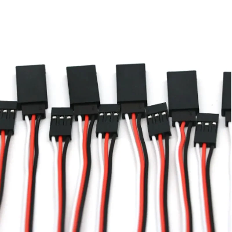 10pcs/lot 10cm 15cm 30cm 50cm 100cm Rc Servo Extension Cord Cable Wire Lead Female To Male For Jr Futaba Wholesale