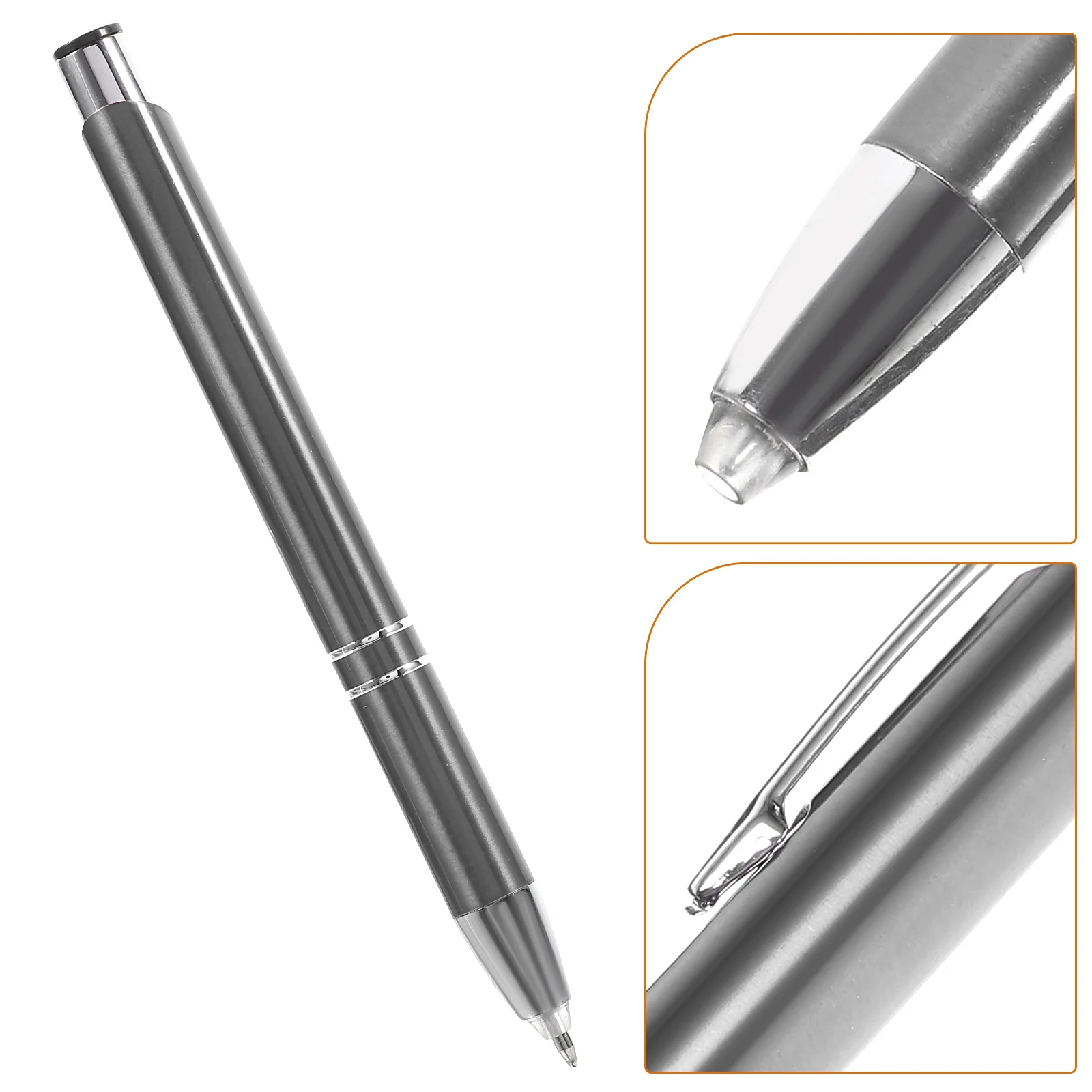 LED Light Ballpoint Pen Flashlight Writing Pens Lighted Tip Tiny with Sign Key Chain Translucent Metal