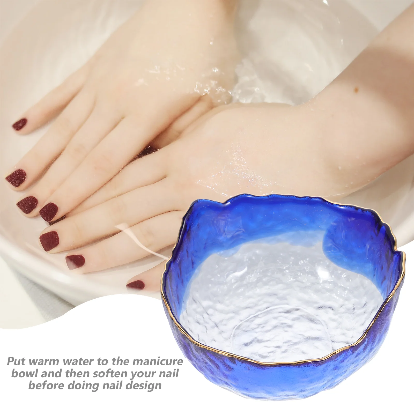 Manual Manicure Hand Soak Bowl Base Coat Nail Polish Bowls Pedicure Kit 1250X1200X800CM Glass Tool off