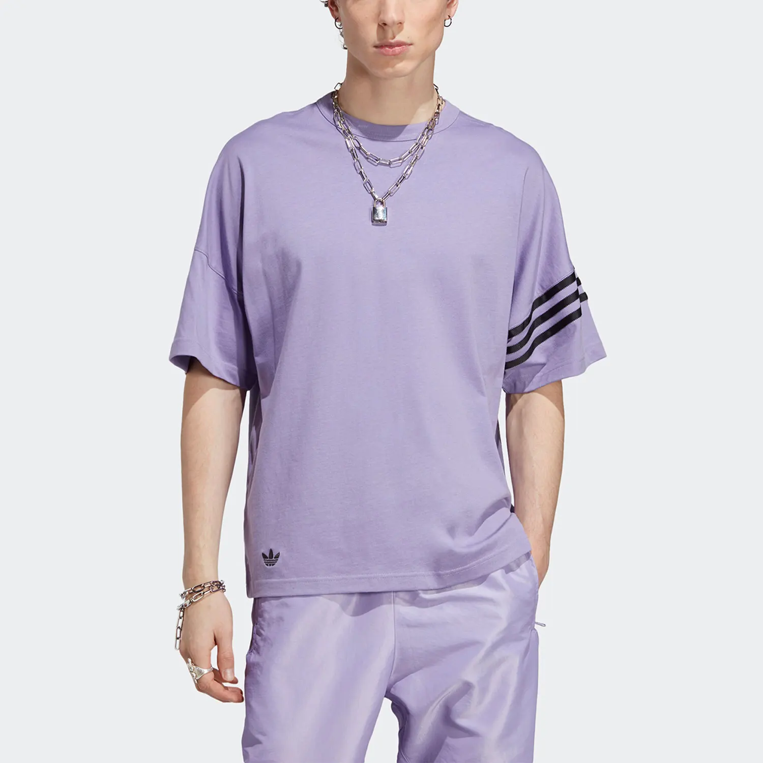 

Оригинальная мужская повседневная спортивная свободная футболка Adidas Three Leaves с короткими рукавами HR3291