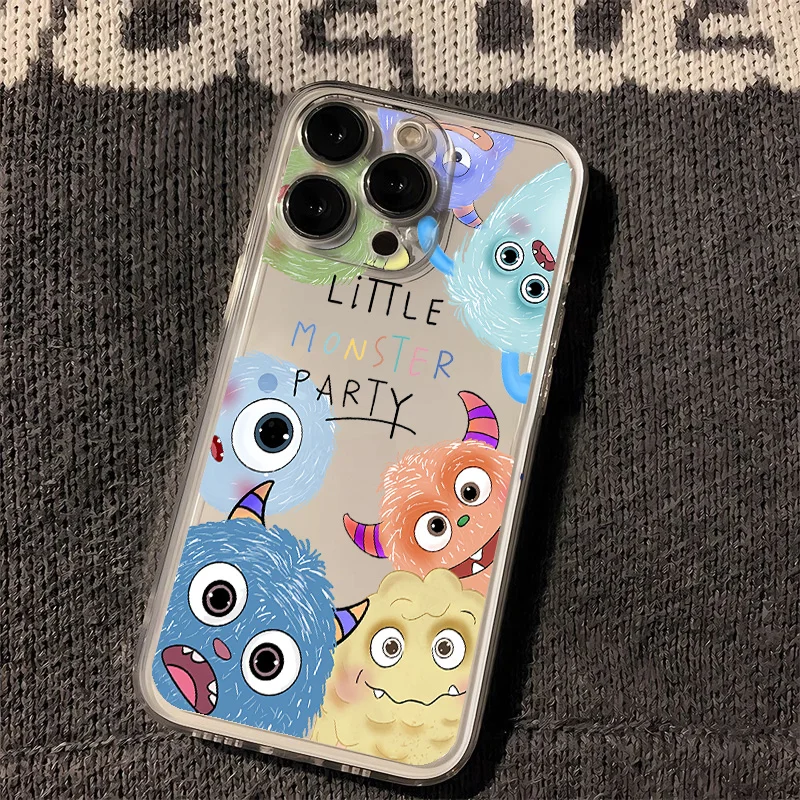 Disneys Little Monster Phone Case For IPhone 16 15 14 13 12 11 Mini Pro Max X XR XSMax 7 8 Plus SE20 Transparent Cover image 3