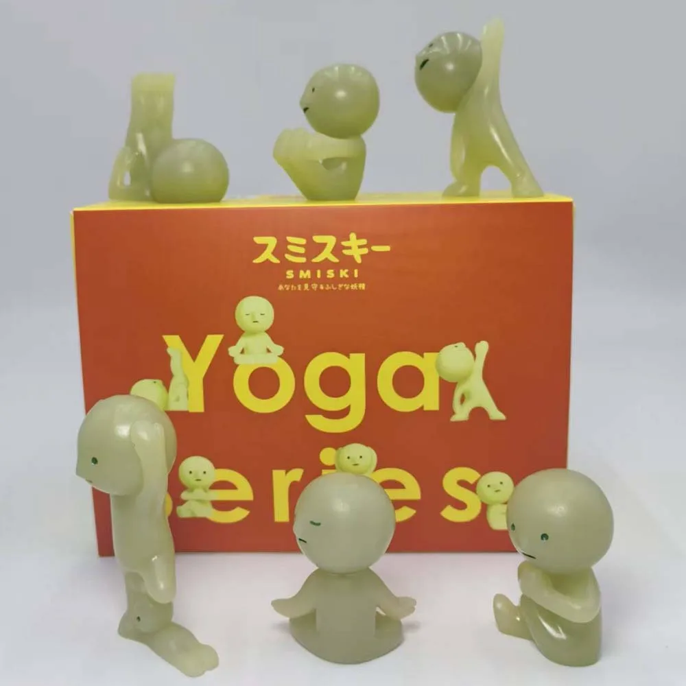 Smiski Yoga Series Glow in The Dark Cute Green Action Figure Cartoon Desktop Decor Blind Box Collectible Gift Toy for Kids Boys - Image 6