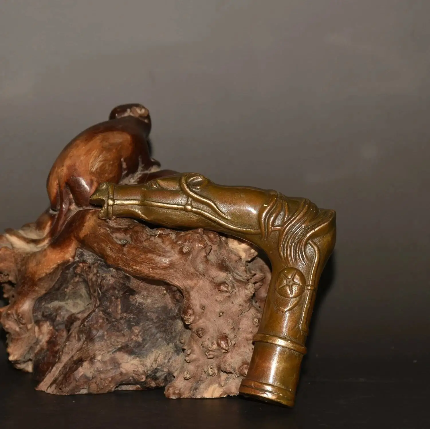 Pure Copper Long Horse-Head Cane Tip