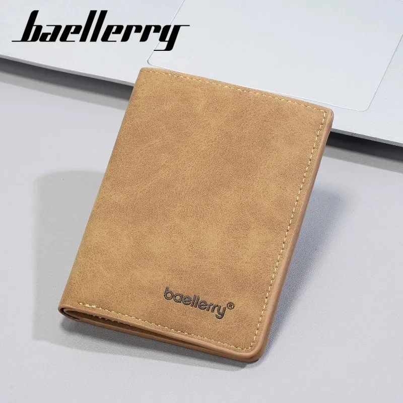 Baellerry Men's Short Wallet Anti-theft Design Compact Double Fold Style Male Rfid Anti-theft Wallet Simple Retro Wallets