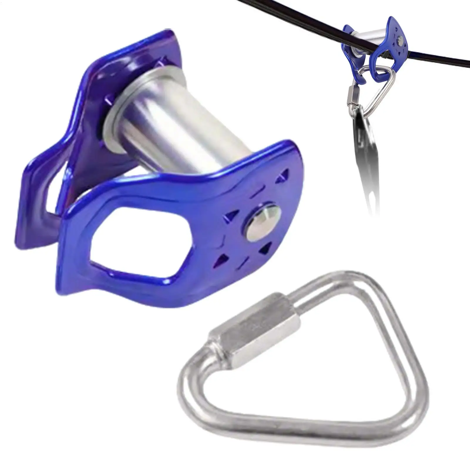 Polea Deslizante para Slackline, Polea para Deportes al Aire Libre, Polea para Zipline, para Entrenamiento en Pistas de Obstáculos para Niños y Adultos