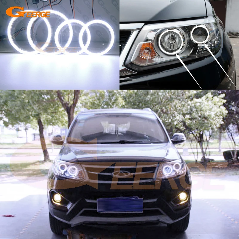 

For Chery Tiggo 5 2013 2014 2015 Excellent Ultra Bright COB Led Angel Eyes Kit Halo Rings Day Light