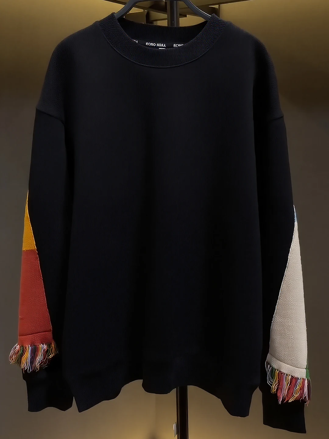 

Мужской свитшот с длинными рукавами в стиле пэчворк «Радуга», свободный крой, люксовый, модный, осенне-зимний, высококачественный дизайн, с цветными вставками