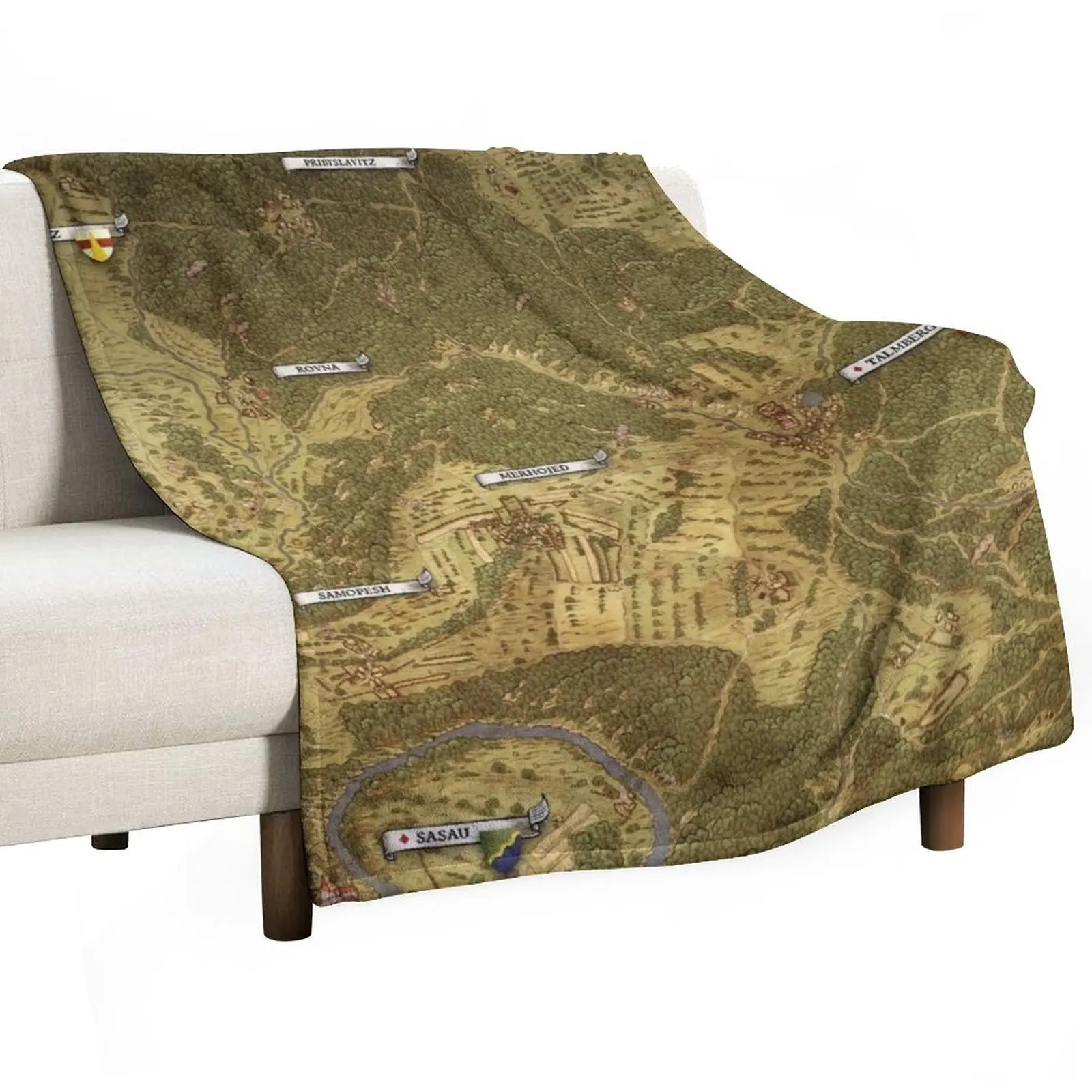 

Kingdom Come Deliverance Map Throw Blanket Warm Throw Blanket Gift for Anniversary