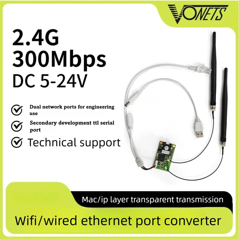Módulo de Placa Base de Puente Inalámbrico Industrial VONETS, de WIFI a Cableado, Transmisión y Recepción de Puerto Serie PLC, Router de Relé