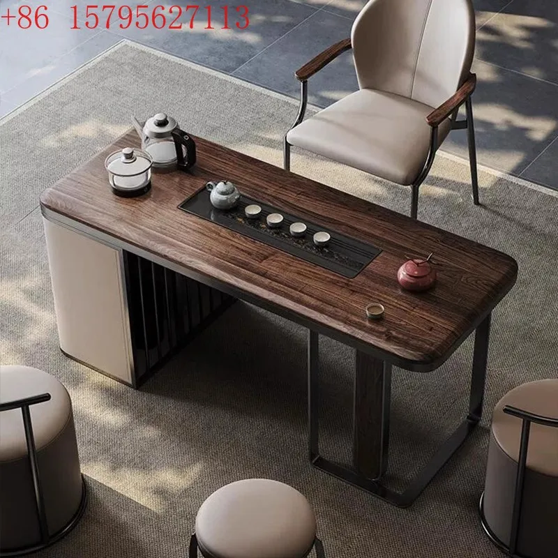 

Бытовой маленький чайный столик, новый китайский высококачественный столик из цельного дерева, небольшой балконный чайный столик и комбинация стула