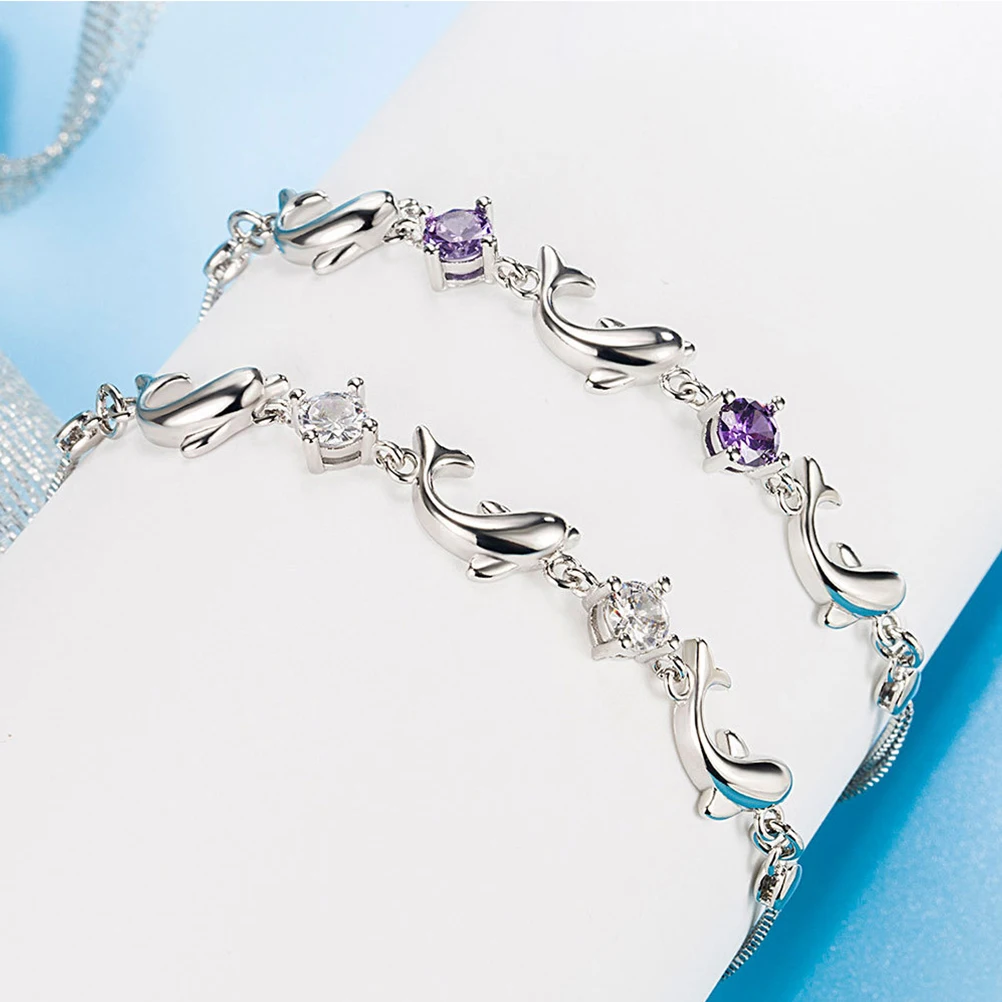 

Amethyst Bracelet Aesthetic Dolphin Bracelets For Teen Girls Aesthetic Jewelry Teen Girls Trendy Adjustable Women