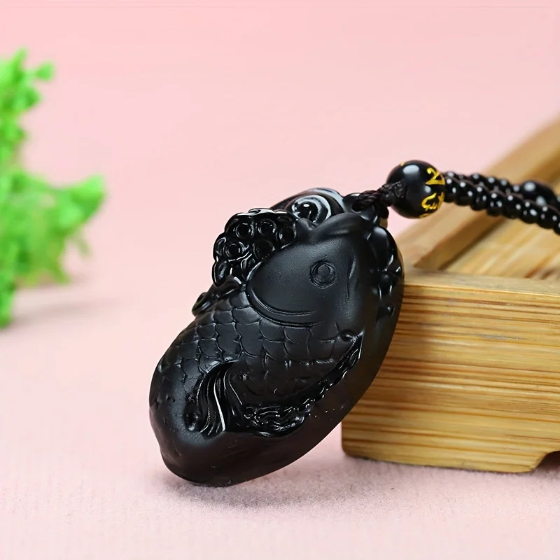

1pc Natural Obsidian Pendant necklaces pendant necklace for women jewelry