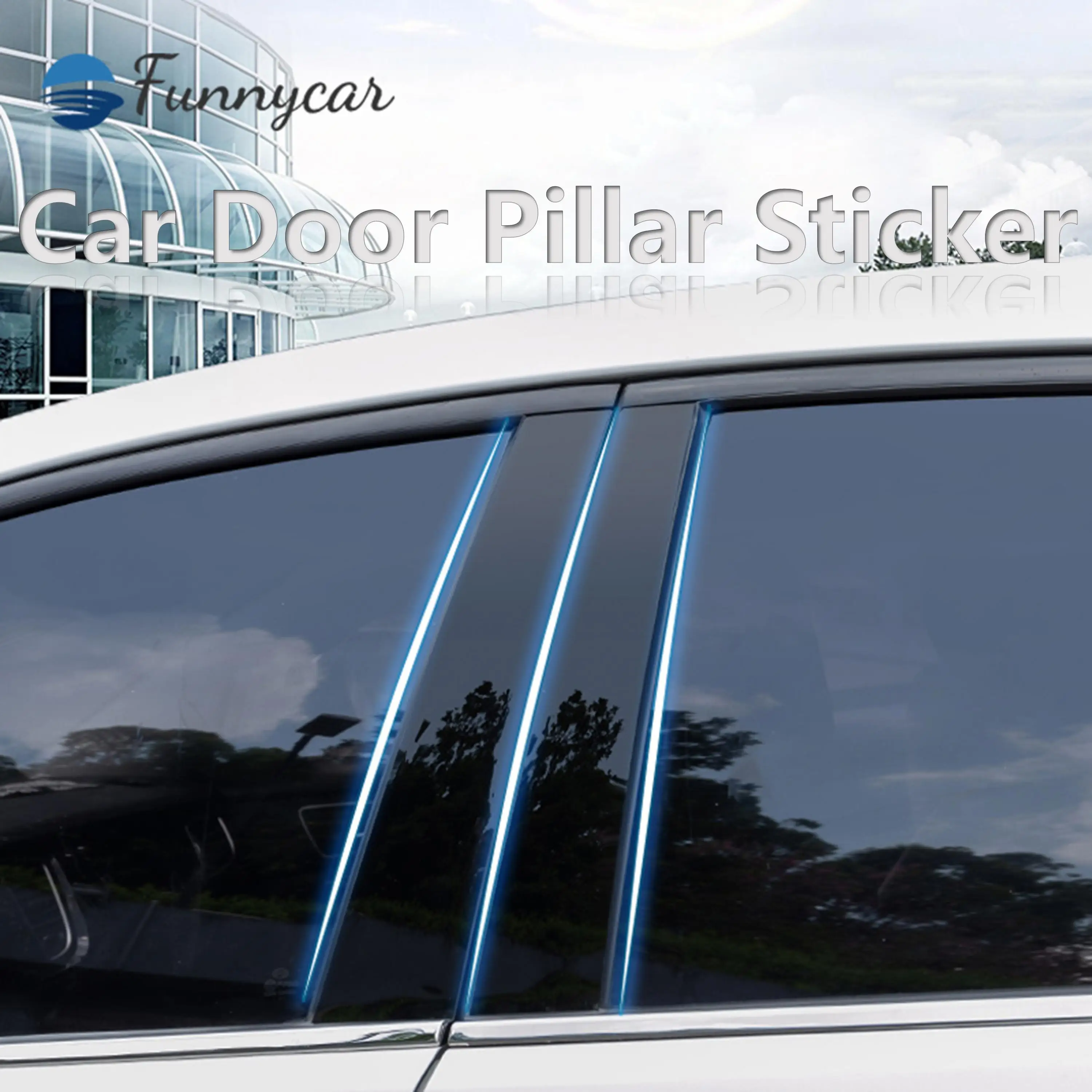 Car Door Window Middle Column Trim Decoration Protection Strip Sticker B C Pillar Patch For Volkswagen VW Jetta MK7 2019 2020