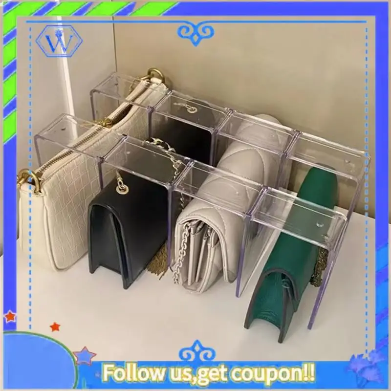 

Easy To Use Purse Organizer For Closet Clear Acrylic Bag Divider Organizer 4X Clutch Bag Organizer Bag Rack Stand For Wallets Pu
