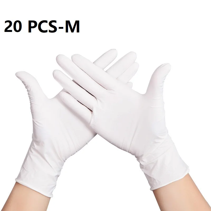 For Working White Nitrile Gloves Latex Parts Pure Accessories Replacement Tools 20pcs Of Gloves FreeProtective